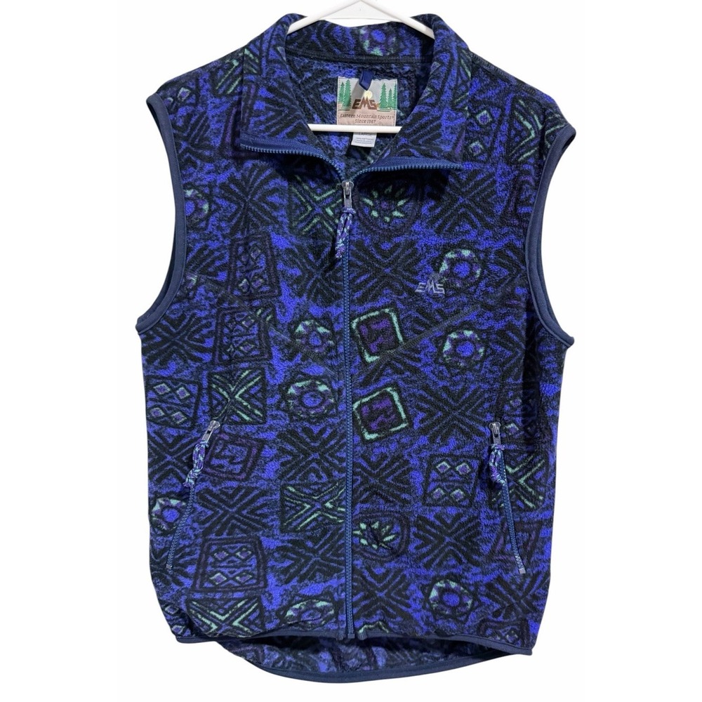 Vintage Aztec Eastern Mountain Sports EMS Vest Tribal Purple Green Women's Large